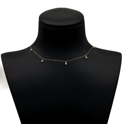 سلسال ذهب شوكر احجار كرستالية