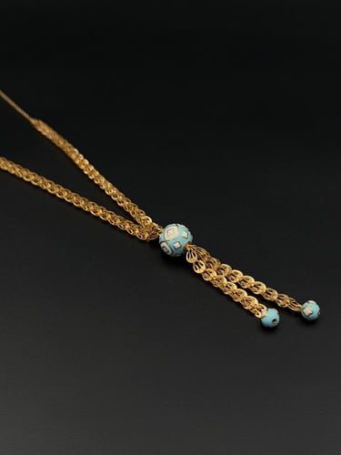 عقد تركي ذهب عيار 21 مينا لون