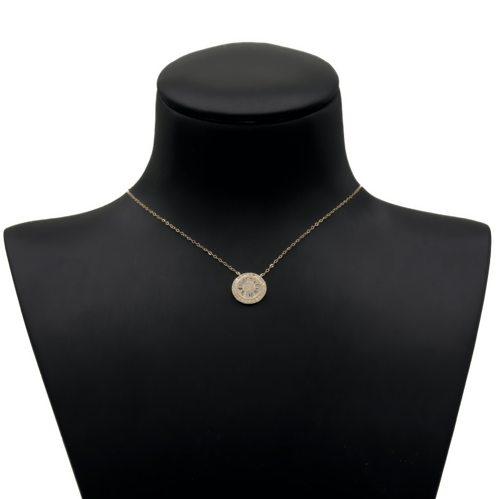 سلسال ذهب دائرة كريستال