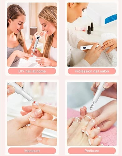 مبرد أظافر كهربائي من لينجي مع قاعدة شحن و12 رأس ا...