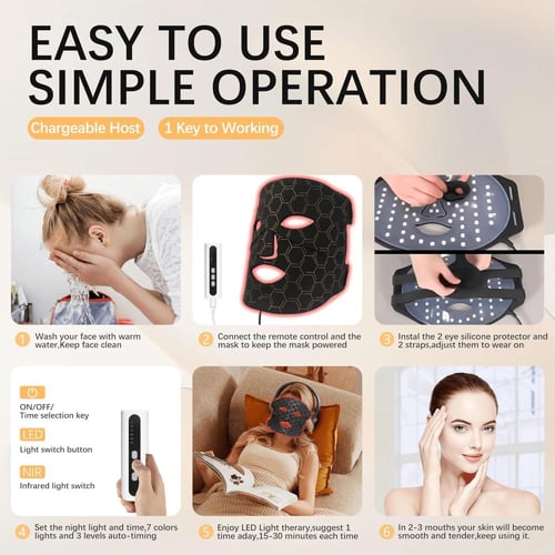 قناع LED من أفورلا لتجديد البشرة وتقليل التجاعيد و...