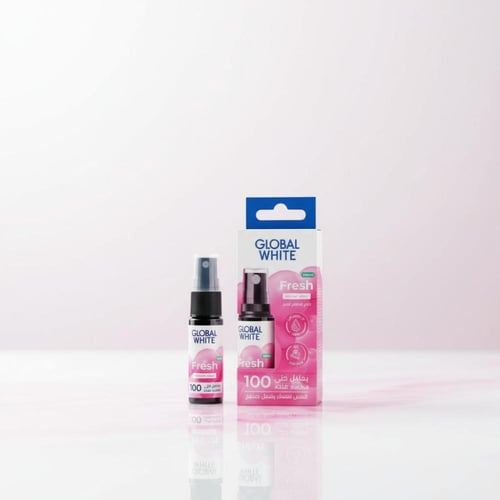 بخاخ جلوبال وايت المنعش للفم بنكهة العلكة والنعناع...