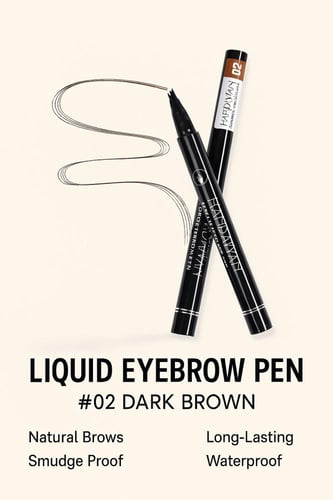 Handaiyan قلم حواجب بني غامق (رقم 02)