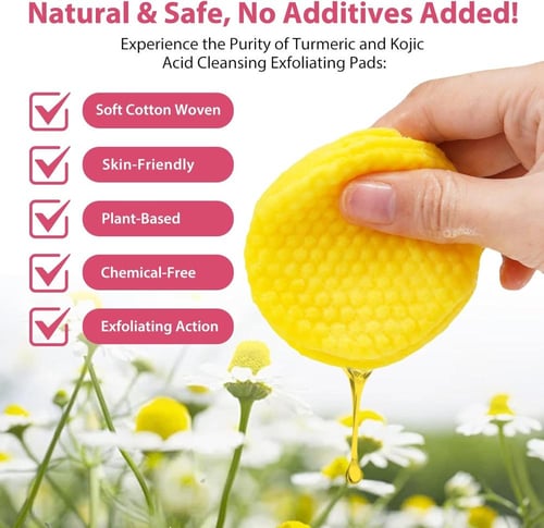 وسادات تنظيف الوجه بالكركم وحمض الكوجيك من ALIVER...