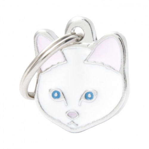 قلادة ماي فاميلي للحيوانات الاليفة قطة بيضاء