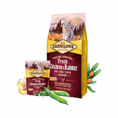 كرنيلوف دجاج و أرنب طازج للقطط البالغة 2 ك