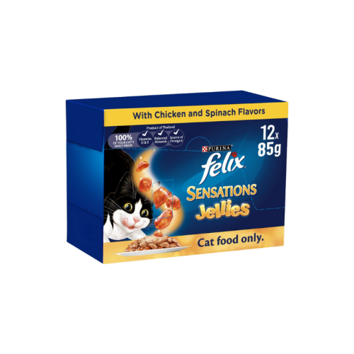 بيورينا فيليكس الدجاج مع السبانخ 12*85 جم