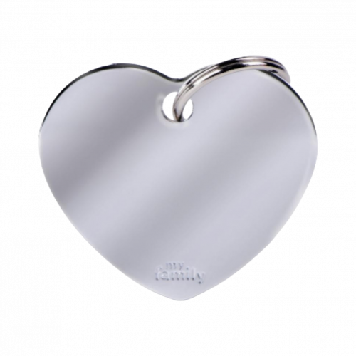 قلادة ماي فاميلي للحيوانات الاليفة قلب فضي