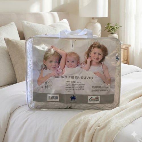 لحاف فندقي فاخر بلون أبيض ناعم