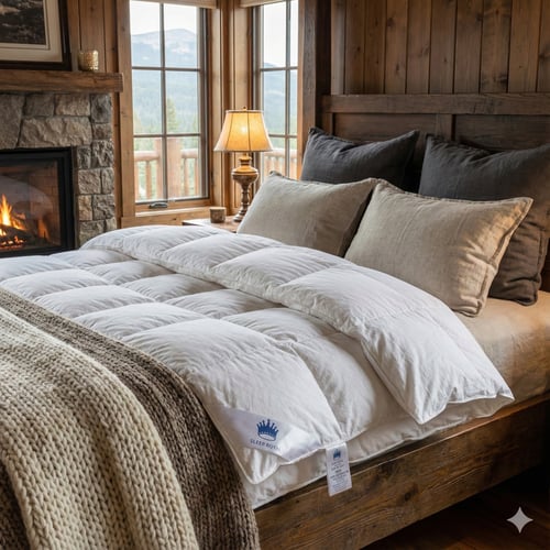 لحاف فندقي فاخر بلون أبيض ناعم