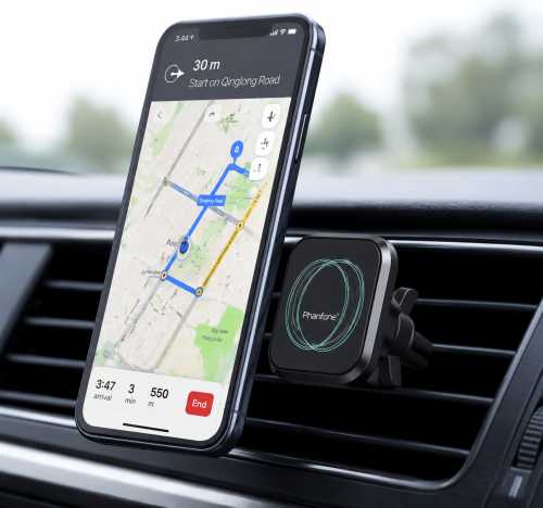 Magnetic phone holder for the car