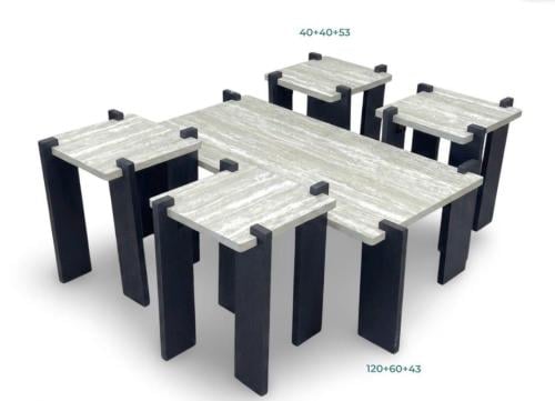 A set of sofa tables with an elegant design that c...