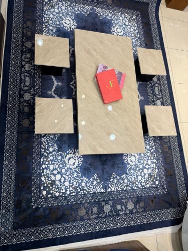 Floor table set 5 pieces black color
