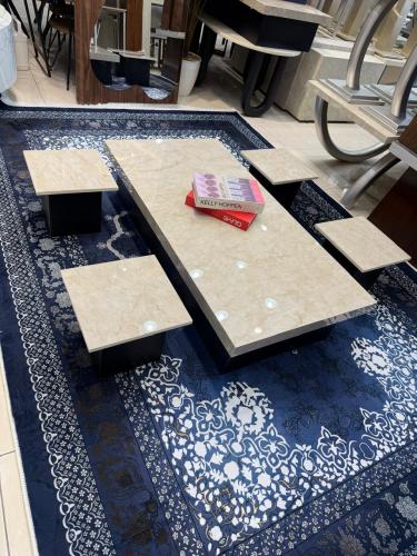 Floor table set 5 pieces black color