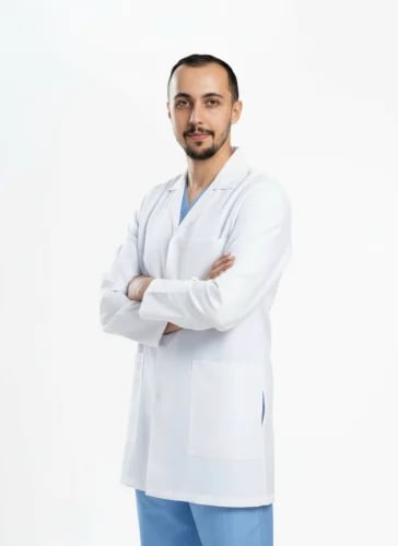 لاب كوت طبي رجالي كلاسيك - لون أبيض