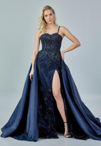 Blue flared dress