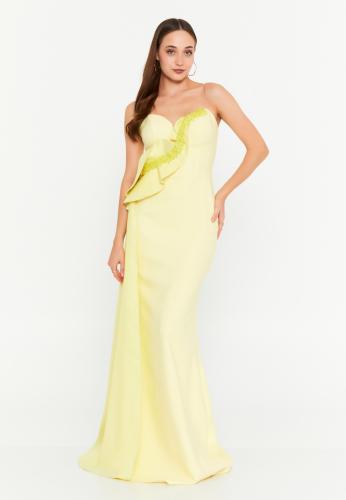 Yellow crepe dress