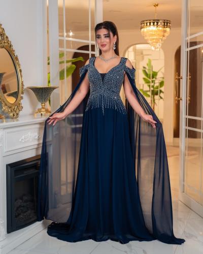 Night dress chiffon navy