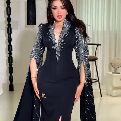 Elegant black evening dress