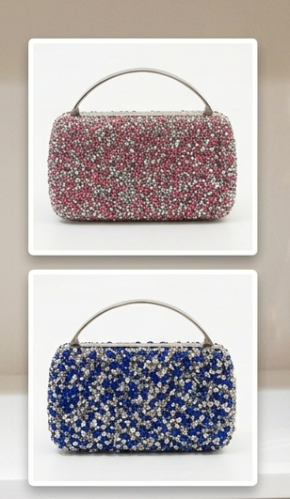 Sequin bag in two colors, silver and pink
