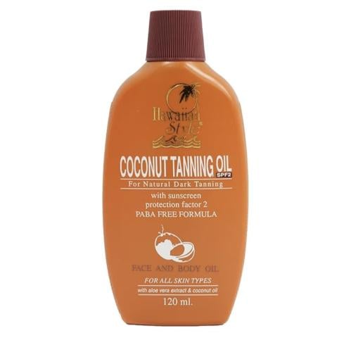 "Hawaiian Style Coconut Tanning Oil".