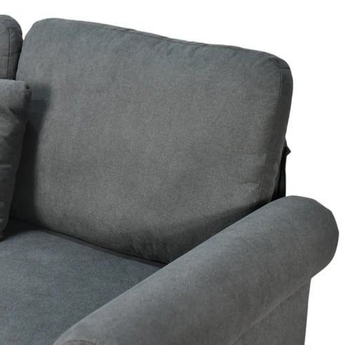 كنبة زاوية مودرن قماش تصميم عصري رمادي غامق