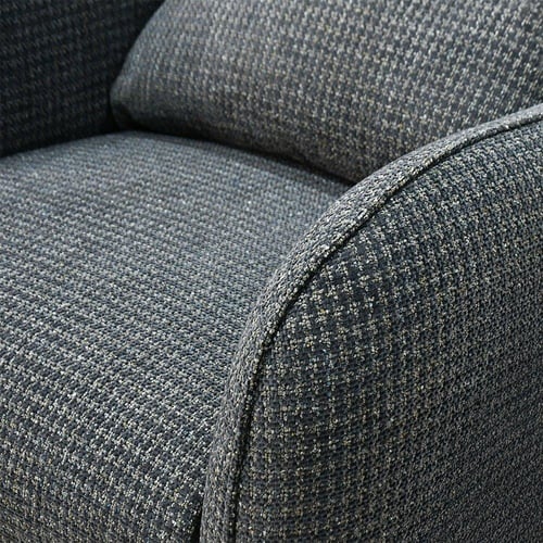 كرسي استرخاء فخم هزاز دوار قماشي مودرن رمادي غامق