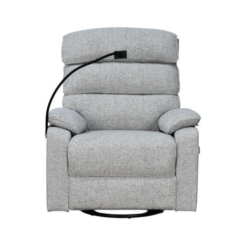 كرسي استرخاء فاخر هزار دوار بحامل جوال رمادي