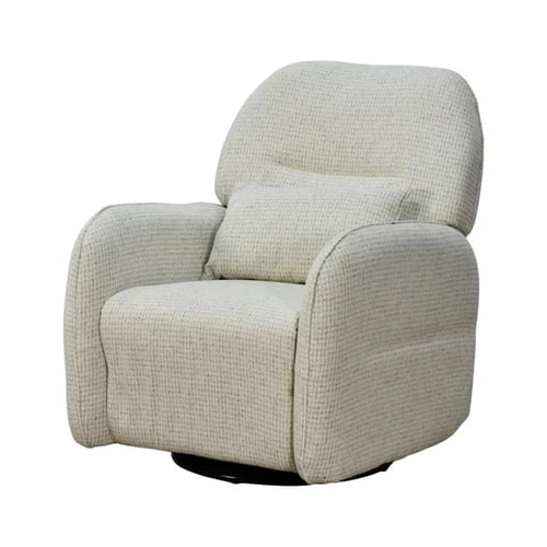 كرسي استرخاء فخم هزاز دوار قماشي مودرن أوف وايت