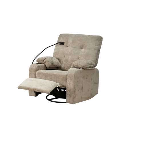 كرسي استرخاء فخم هزاز دوار مع حامل جوال كوفي