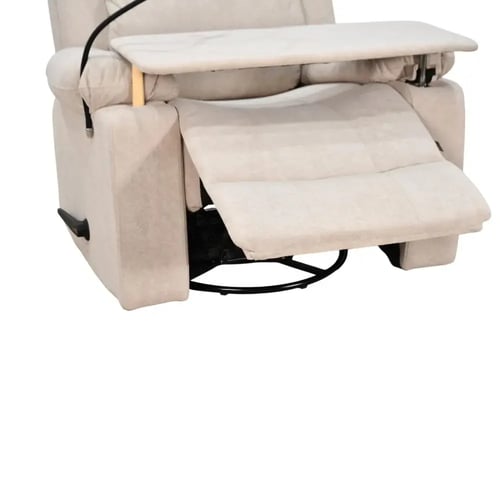 كرسي استرخاء هزاز دوار بطاولة وحامل جوال بيج