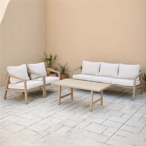 جلسة خارجية معدنية مودرن 5 مقعد وطاولة كافيه