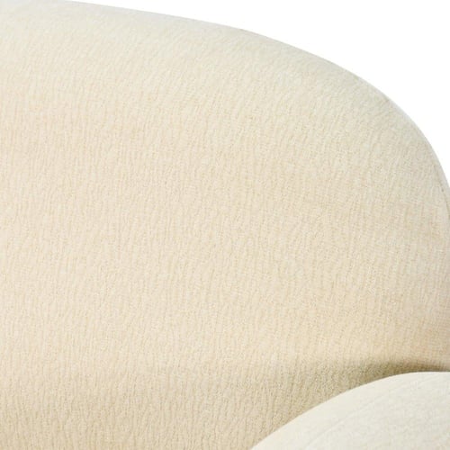 كرسي مفرد فخم قماش بهيكل خشبي مودرن بيج