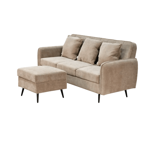 كنبة مودرن 3 مقاعد قماش مع صندوق تخزين