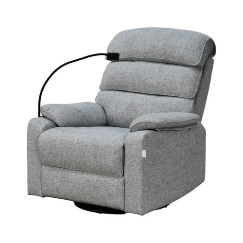 كرسي استرخاء فاخر هزار دوار بحامل جوال رمادي