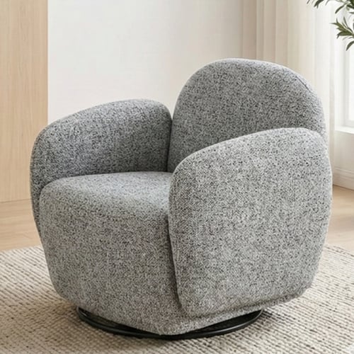 طقم كنب 2 مقعد فاخر مع كرسيين دوار وثابت رمادي