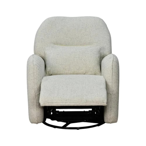 كرسي استرخاء فخم هزاز دوار قماشي مودرن أوف وايت