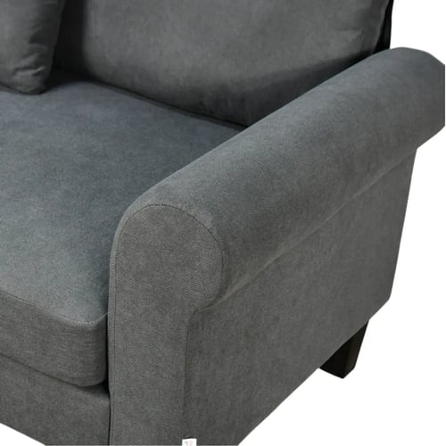 كنبة زاوية مودرن قماش تصميم عصري رمادي غامق