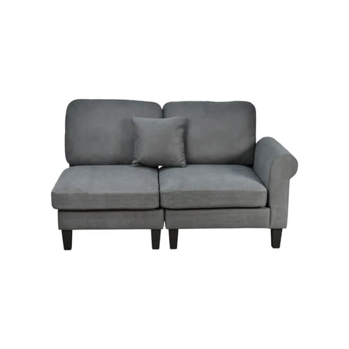 كنبة زاوية مودرن قماش تصميم عصري رمادي غامق