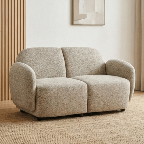 طقم كنب 2 مقعد فاخر مع كرسيين دوار وثابت كافيه