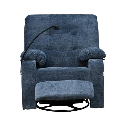 كرسي استرخاء فخم هزاز دوار مع حامل جوال أزرق