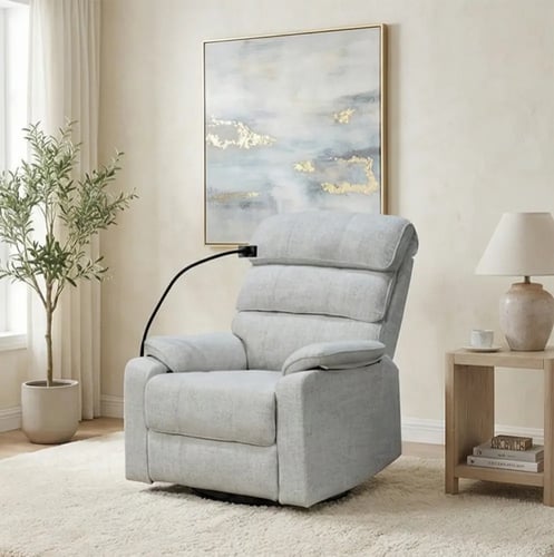 كرسي استرخاء فاخر هزار دوار بحامل جوال أوف وايت