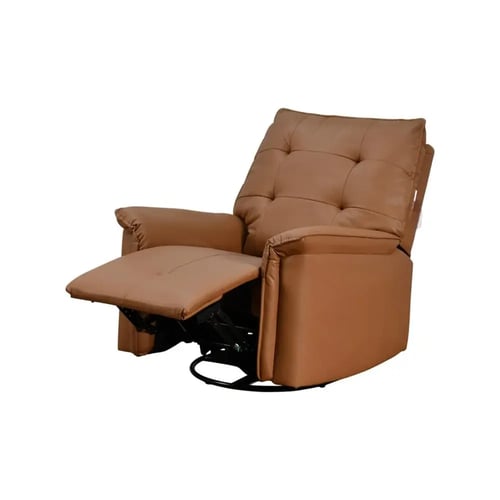 كرسي استرخاء فخم هزار دوار جلد بتصميم عصري جملي