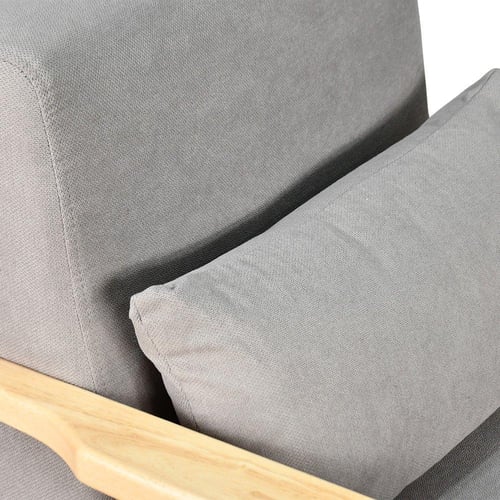 طقم كنب 6 مقاعد وطاولة بهيكل خشبي عصري رمادي