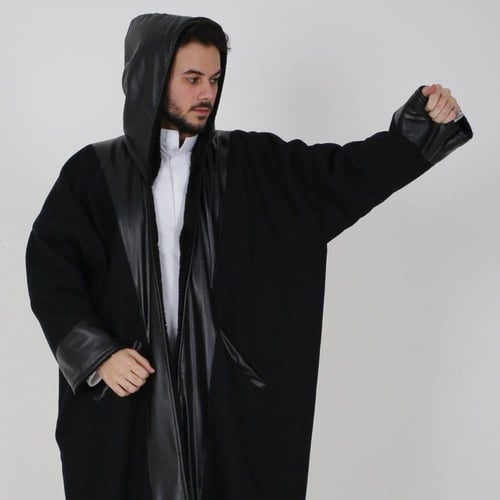 فروه شتوية بأطراف جلد-متجر فرح