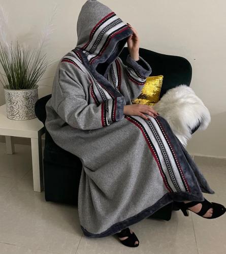 فروة لون رصاصي نقش سدو شتوي نسائية-متجر فرح