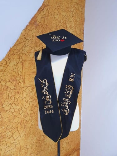 وشاح مع قبعة التخرج أسود-متجر فرح