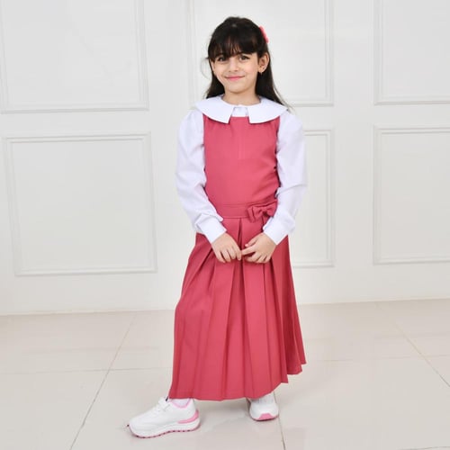 مريول ابتدائي وردي فيونكة