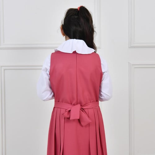 مريول وردي أبتدائي بقصة رسمية