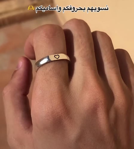 خاتم فضة خالص عيار 925 رجالي نسائي-متجر فرح